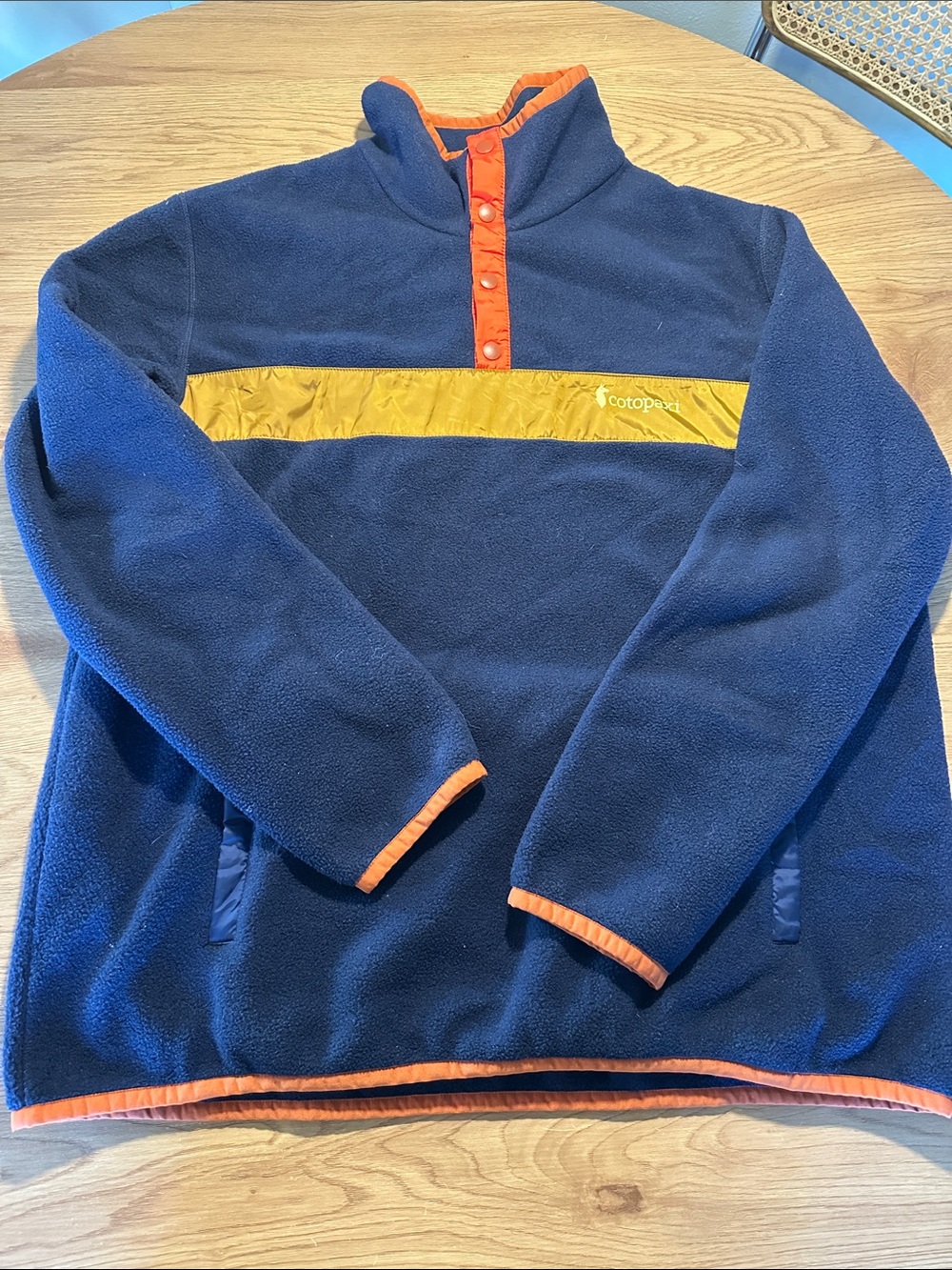 Cotopaxi Fleece Pullover Color Block Blue & Orange XL